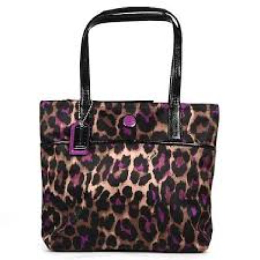 Coach Ocelot Leopard Print Purple Bag